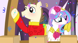 Size: 1146x626 | Tagged: safe, artist:xxcutecookieswirlsxx, character:pound cake, character:princess flurry heart, species:alicorn, species:pegasus, species:pony, ship:poundflurry, clothing, female, male, marriage, older, shipping, straight, wedding