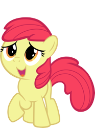 Size: 6000x8077 | Tagged: safe, artist:firestorm-can, edit, editor:slayerbvc, character:apple bloom, species:earth pony, species:pony, .svg available, absurd resolution, accessory-less edit, female, filly, missing accessory, raised hoof, simple background, solo, transparent background, vector, vector edit