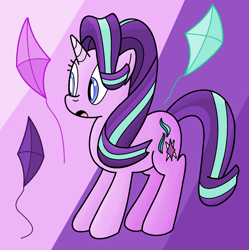 Size: 1536x1544 | Tagged: safe, artist:notadeliciouspotato, character:starlight glimmer, species:pony, species:unicorn, female, kite, solo, that pony sure does love kites