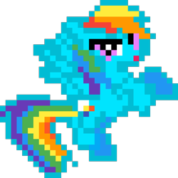 Size: 960x960 | Tagged: safe, artist:joeydr, character:rainbow dash, species:pegasus, species:pony, female, mare, open mouth, pixel art, simple background, solo, transparent background