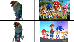 Size: 1280x720 | Tagged: safe, artist:lance-pizon, character:rainbow dash, character:sonic the hedgehog, my little pony:equestria girls, 3d, amy rose, chao, cheese chao, chris thorndyke, cream the rabbit, crossover, hotline bling, knuckles the echidna, meme, miles "tails" prower, sonic boom, sonic the hedgehog (series), sonic x, source filmmaker