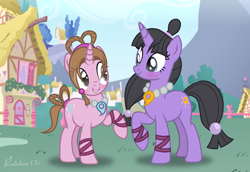 Size: 1776x1222 | Tagged: safe, artist:rainbow15s, species:pony, ace attorney, cousins, crossover, maya fey, pearl fey, ponified