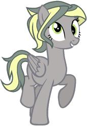 Size: 497x726 | Tagged: safe, artist:otakuchicky1, oc, parent:derpy hooves, parent:doctor caballeron, species:pegasus, species:pony, derp, female, mare, offspring, simple background, solo, transparent background