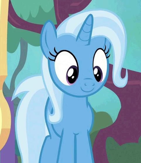 Size: 482x557 | Tagged: safe, artist:fuzzypones, edit, edited screencap, screencap, character:trixie, species:pony, species:unicorn, episode:on the road to friendship, animated, barely animated, cropped, cute, diatrixes, female, gif, mare, snoot, solo