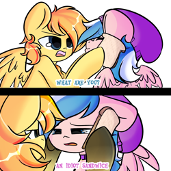 Size: 2000x2000 | Tagged: safe, artist:thieftea, oc, oc:aurryhollows, oc:foxyhollows, species:pony, collar, cute, female, foxrry, hell kitchen, hell's kitchen, idiot sandwich, male, mare, meme, oc x oc, ponified, ponified meme, roleplaying, shipping, stallion, straight