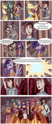 Size: 849x2000 | Tagged: safe, artist:xjenn9fusion, commissioner:bigonionbean, writer:bigonionbean, oc, oc:king calm merriment, oc:king righteous authority, oc:king speedy hooves, oc:princess mythic majestic, oc:princess sincere scholar, oc:princess young heart, oc:queen fresh care, oc:queen galaxia, oc:queen motherly morning, oc:tommy the human, species:alicorn, species:human, species:pony, comic:administrative unity, comic:fusing the fusions, alicorn oc, aunt and nephew, aunt and niece, bow tie, camera, camera shot, canterlot, canterlot castle, clothing, colt, comic, commission, cousins, crown, dialogue, dress, embrace, family, father and daughter, father and son, female, foal, fusion, fusion:king calm merriment, fusion:king righteous authority, fusion:king speedy hooves, fusion:princess mythic majestic, fusion:princess sincere scholar, fusion:princess young heart, fusion:queen fresh care, fusion:queen galaxia, fusion:queen motherly morning, glasses, herd, hug, human oc, humanized, husband and wife, jewelry, love, magic, male, mother and daughter, mother and son, photo shoot, ponified, pony to human, regalia, royal family, semi-grimdark series, suggestive series, teenager, transformation, uncle and nephew, uncle and niece, uniform