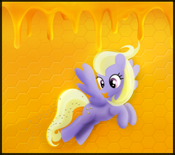 Size: 3240x2880 | Tagged: safe, artist:startledflowerpony, character:sweet buzz, species:pegasus, species:pony, bee, female, food, honey, las pegasus resident, mare, solo
