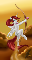 Size: 587x1080 | Tagged: safe, artist:crecious, oc, oc only, species:anthro, arrow, bow (weapon), bow and arrow, cupid, holiday, solo, valentine's day, weapon