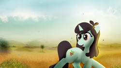 Size: 5120x2880 | Tagged: safe, artist:startledflowerpony, character:sprout greenhoof, species:pony, species:unicorn, las pegasus resident, solo