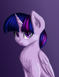 Size: 3048x4000 | Tagged: safe, artist:qbellas, character:twilight sparkle, character:twilight sparkle (alicorn), species:alicorn, species:pony, bust, female, looking at you, solo