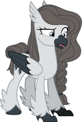 Size: 1600x2376 | Tagged: safe, artist:katnekobase, artist:whitekitsuneko, base used, oc, oc only, species:classical hippogriff, species:hippogriff, commission, female, simple background, solo, transparent background