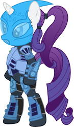 Size: 5183x8952 | Tagged: safe, artist:shadyhorseman, character:rarity, species:pony, .svg available, absurd resolution, actor allusion, armor, armorarity, bionicle, bipedal, clothing, cosplay, costume, crossover, female, lego, nokama, reference, simple background, solo, suit, tabitha st. germain, transparent background, vector, voice actor joke