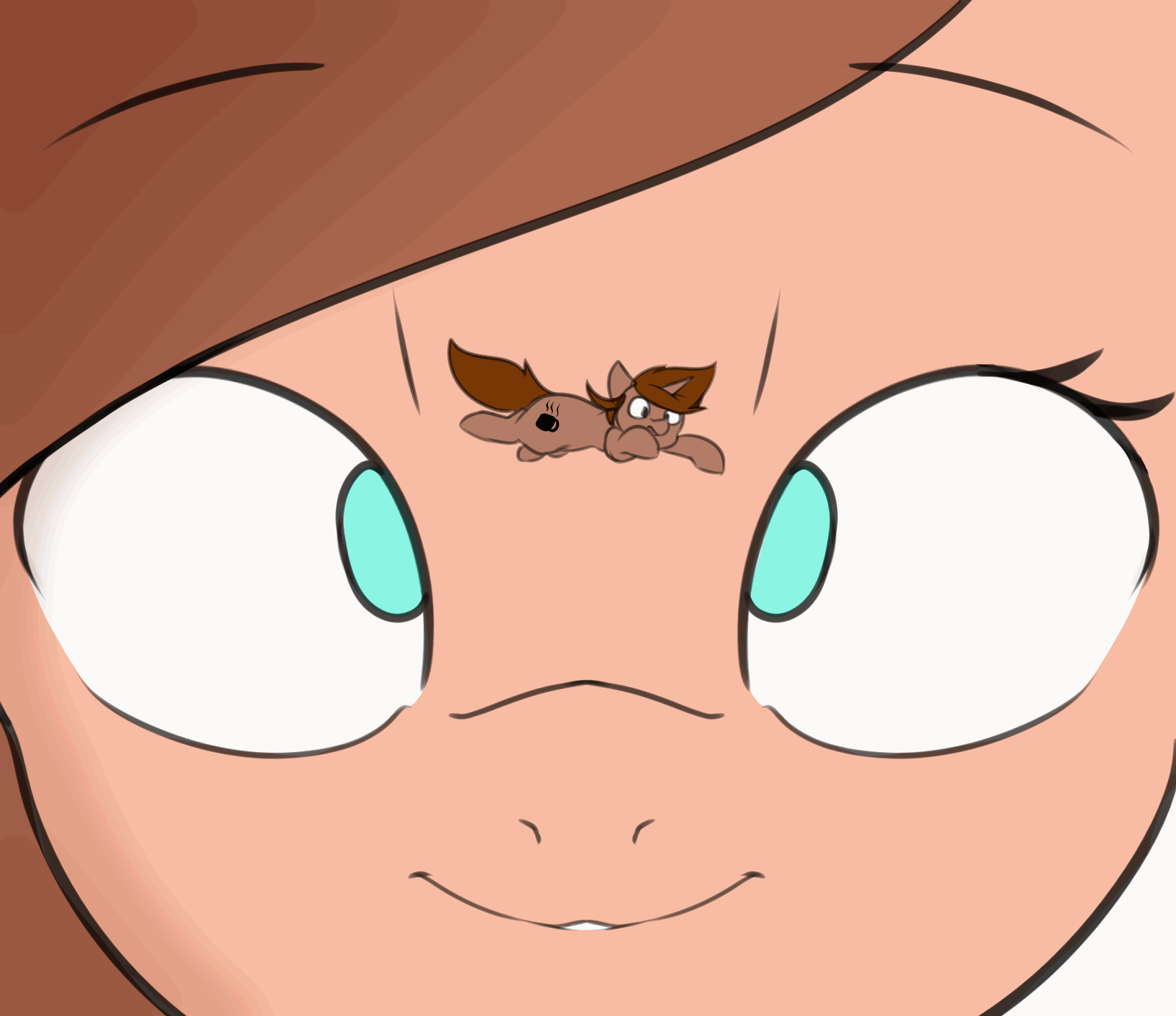 Size: 1635x1412 | Tagged: dead source, safe, artist:angrylittlerodent, oc, oc:bagel, oc:coffee, species:pony, animated, bouncing, bully, bullying, female, frame by frame, giantess, macro, no pupils, simple background, this will end in vore, white background