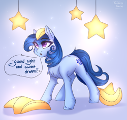 Size: 3445x3260 | Tagged: safe, artist:sukiskuki, oc, oc only, oc:raylanda, species:earth pony, species:pony, cute, cutie mark, eye clipping through hair, eyebrows, eyebrows visible through hair, female, good night, mare, open mouth, pillow, solo, sweet dreams fuel