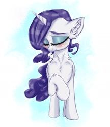 Size: 1726x1997 | Tagged: safe, artist:rurihal, character:rarity, species:pony, species:unicorn, blushing, chest fluff, cute, ear fluff, eyes closed, female, leg fluff, neck fluff, raribetes, solo