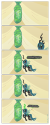 Size: 1365x3408 | Tagged: safe, artist:bibliodragon, character:princess celestia, character:queen chrysalis, species:alicorn, species:changeling, species:pony, changeling queen, cocoon, comic, crown, dialogue, duo, female, flying, horn, jewelry, regalia, speech bubble, wings