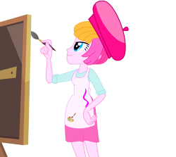 Size: 2000x1783 | Tagged: safe, artist:katnekobase, artist:toybonnie54320, base used, character:toola roola, species:human, g3, g4, my little pony:equestria girls, barely eqg related, clothing, equestria girls style, equestria girls-ified, g3 to equestria girls, g3 to g4, generation leap, hat, paintbrush, painting, toola roola will be painting away