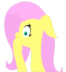 Size: 2782x3000 | Tagged: safe, artist:alltimemine, character:fluttershy, species:pegasus, species:pony, bust, covering mouth, female, floppy ears, hooves, lineless, mare, profile, simple background, solo, transparent background