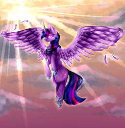 Size: 1024x1043 | Tagged: safe, artist:purediamond360, character:twilight sparkle, character:twilight sparkle (alicorn), species:alicorn, species:pony, female, flying, hoof shoes, mare, older, older twilight, solo, spread wings, wings