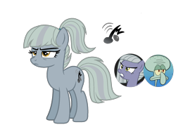 Size: 1430x1034 | Tagged: safe, artist:rainbow15s, character:limestone pie, oc, oc:sour note, species:pony, crack ship offspring, crack shipping, crossover, earth pony oc, next generation, shipping, spongebob squarepants, squidward tentacles
