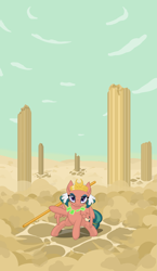 Size: 2893x5000 | Tagged: safe, artist:camo-pony, character:somnambula, species:pegasus, species:pony, g4, action pose, female, glowpaz, holding, hope (pole), looking at you, mare, pillar, pole, smiling, solo, staff