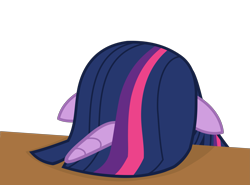 Size: 3379x2497 | Tagged: safe, artist:littmosa, character:twilight sparkle, character:twilight sparkle (alicorn), species:alicorn, species:pony, episode:the point of no return, g4, my little pony: friendship is magic, cute, face not visible, facedesk, female, headdesk, sad, sadorable, simple background, solo, transparent background, twiabetes