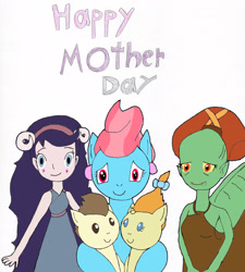 Size: 2543x2820 | Tagged: safe, artist:pokeneo1234, character:cup cake, character:pound cake, character:pumpkin cake, crossover, festivia butterfly, food, mother's day, oddworld, queen sam, star vs the forces of evil