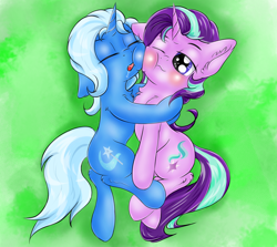 Size: 3000x2673 | Tagged: safe, artist:rurihal, character:starlight glimmer, character:trixie, species:pony, species:unicorn, ship:startrix, blushing, chest fluff, drool, female, lesbian, shipping, sleeping