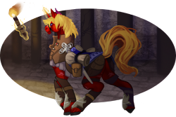 Size: 4146x2769 | Tagged: safe, artist:sitaart, oc, oc:steel prism, species:pony, species:unicorn, adventure, clothing, dungeons and dragons, explorer, explorer outfit, glowing horn, horn, magic, male, pen and paper rpg, ponyfinder, rpg, solo, stallion, tabletop gaming