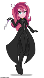 Size: 1700x2970 | Tagged: safe, artist:gamerpen, oc, oc:contralto, my little pony:equestria girls, clothing, crossover, disney, equestria girls-ified, female, gem, kingdom hearts, looking at you, organization xiii, siren gem, solo, video game crossover
