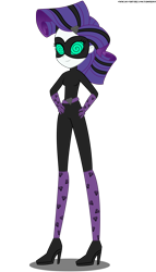 Size: 1700x2970 | Tagged: safe, artist:gamerpen, character:rarity, my little pony:equestria girls, female, hands on hip, hypnosis, hypnotized, simple background, smiling, solo, swirly eyes, thief, transparent background