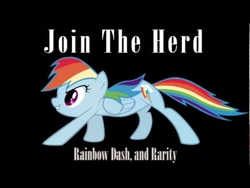 Size: 480x360 | Tagged: safe, artist:maximillianveers, edit, character:rainbow dash, species:pegasus, species:pony, cover art, cute, dashabetes, female, join the herd, picture for breezies, solo