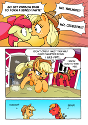 Size: 1201x1700 | Tagged: safe, artist:tarkron, character:apple bloom, character:applejack, character:big mcintosh, species:pony, comic:ghosts of the past, apple siblings, comic, dialogue, female, filly, male, mare, running, shout, stallion, sweet apple acres, sweet apple acres barn