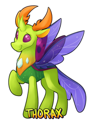 Size: 1280x1670 | Tagged: safe, artist:luximus17, character:thorax, species:changeling, species:reformed changeling, cute, male, raised leg, simple background, solo, spread wings, thorabetes, transparent background, wings