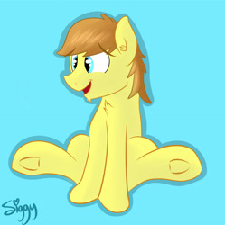 Size: 3181x3194 | Tagged: safe, artist:siggyderp, oc, oc only, oc:siggy, species:earth pony, species:pony, male, signature, smiling, solo, stallion