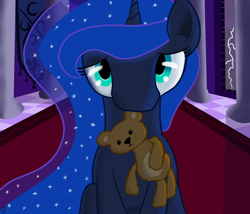 Size: 3500x3000 | Tagged: safe, artist:midwestbrony, character:princess luna, cute, female, lunabetes, solo, teddy bear, thunderstorm