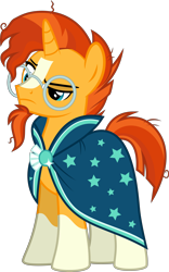 Size: 3381x5423 | Tagged: safe, artist:drakizora, character:sunburst, species:pony, species:unicorn, episode:the times they are a changeling, g4, my little pony: friendship is magic, clothing, glasses, male, robe, simple background, skeptical, socks (coat marking), solo, stallion, sunburst's glasses, sunburst's robe, transparent background, vector