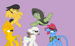 Size: 1024x628 | Tagged: safe, artist:kitcatkombo, artist:worldofcaitlyn, base used, species:pony, angry birds, chuck, ice bear, invader zim, lego, mixels, ponified, sylvia, teslo, wander over yonder, we bare bears, zim