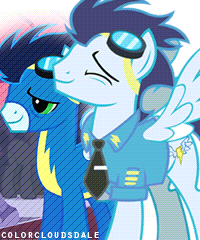 Size: 200x240 | Tagged: safe, artist:alexstrazse, edit, edited screencap, screencap, character:soarin', species:pony, animated, gif, male, solo