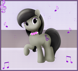 Size: 3140x2880 | Tagged: safe, artist:startledflowerpony, character:octavia melody, species:pony, bow tie, cute, female, raised hoof, solo