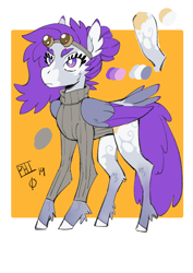 Size: 1240x1754 | Tagged: safe, artist:scarfyace, oc, oc only, oc:morning glory (project horizons), species:pegasus, species:pony, fallout equestria, fallout equestria: project horizons, clothing, fanfic art, female, goggles, mare, solo, sweater, turtleneck, unshorn fetlocks