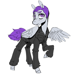 Size: 1680x1680 | Tagged: safe, artist:scarfyace, oc, oc only, oc:morning glory (project horizons), species:pegasus, species:pony, fallout equestria, fallout equestria: project horizons, clothing, fanfic art, female, jumpsuit, mare, short hair, simple background, solo, white background
