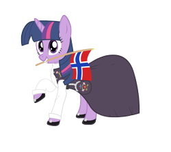 Size: 5240x4680 | Tagged: safe, artist:blackm3sh, character:twilight sparkle, character:twilight sparkle (unicorn), species:pony, species:unicorn, absurd resolution, bunad, clothing, dress, female, flag, norway, simple background, solo, transparent background, vector