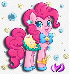 Size: 1000x1075 | Tagged: safe, artist:raininess, character:pinkie pie, bow, clothing, dress, female, solo