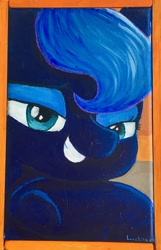 Size: 718x1112 | Tagged: safe, artist:colorsceempainting, character:princess luna, species:pony, canvas, female, food, orange, painting, solo, traditional art