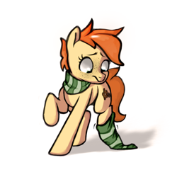 Size: 500x500 | Tagged: safe, artist:rexyseven, oc, oc only, oc:rusty gears, species:earth pony, species:pony, clothing, female, mare, simple background, socks, solo, striped socks, white background
