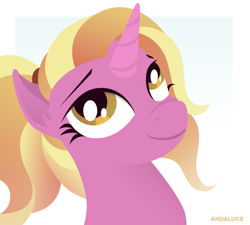 Size: 2000x1800 | Tagged: safe, artist:andaluce, derpibooru original, character:luster dawn, species:pony, species:unicorn, episode:the last problem, g4, my little pony: friendship is magic, bust, female, lusterbetes, portrait, solo, that was fast