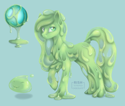 Size: 1276x1080 | Tagged: safe, artist:striped-chocolate, rcf community, oc, oc only, goo pony, monster pony, original species, practice, simple background, slime