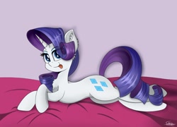 Size: 1280x922 | Tagged: safe, artist:sadtrooper, character:rarity, species:pony, species:unicorn, chest fluff, cute, ear fluff, female, looking at you, mare, resting, smiling, solo, tongue out