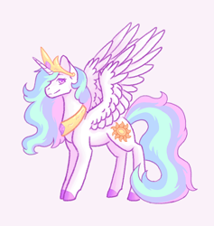 Size: 900x950 | Tagged: safe, artist:flaming-trash-can, character:princess celestia, species:alicorn, species:pony, female, mare, pastel, simple background, solo